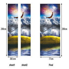 Load image into Gallery viewer, landscape pattern door wallpaper stickers Beach, waves, sunset home decor door poster for wall stickers on door 200cm*77cm