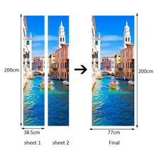 Load image into Gallery viewer, landscape pattern door wallpaper stickers Beach, waves, sunset home decor door poster for wall stickers on door 200cm*77cm