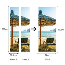 Load image into Gallery viewer, landscape pattern door wallpaper stickers Beach, waves, sunset home decor door poster for wall stickers on door 200cm*77cm
