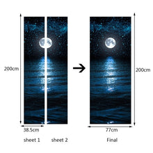 Load image into Gallery viewer, landscape pattern door wallpaper stickers Beach, waves, sunset home decor door poster for wall stickers on door 200cm*77cm