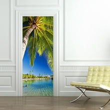 Load image into Gallery viewer, landscape pattern door wallpaper stickers Beach, waves, sunset home decor door poster for wall stickers on door 200cm*77cm