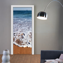Load image into Gallery viewer, landscape pattern door wallpaper stickers Beach, waves, sunset home decor door poster for wall stickers on door 200cm*77cm