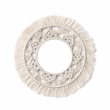 Load image into Gallery viewer, Handmade Bohemian Fringed Wall Frame Tapestry Macrame Ceremony Backdrop Wall Art Frame For Home Living Room Decoration